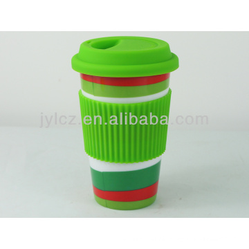 ceramic coffee mug silicone lid and silicone band